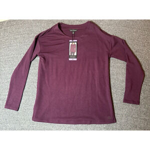 NWT Banana Republic Shirt Size XS Red Burgundy Crew Neck Soft Long Sleeve Top